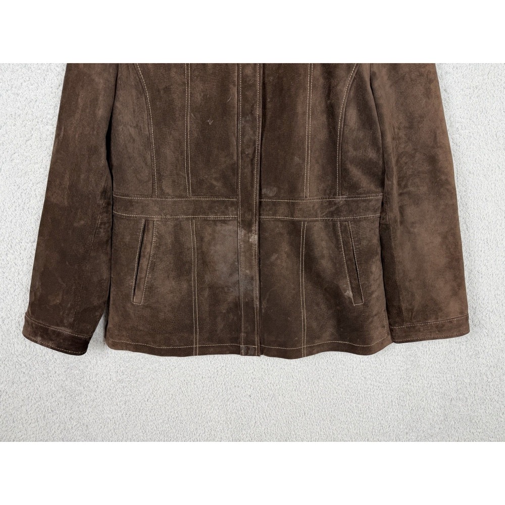 Bernardo Jacket Womens Size L Leather Suede Full Zip Brown Nordstrom - Picture 8 of 16